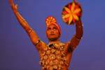 Gestures and costume dancer of the High Country, Kandy, Sri Lanka Ceylon.