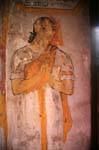 Mural depicting a man clasped hands, Gadaladeniya Temple, Sri Lanka Ceylon.
