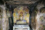 Buddha sitting in Annex chapel Gadaladeniya Temple, Pilimathalawa, Kandy, Sri Lanka Ceylon.