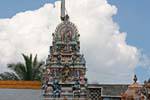 Gopuram tower crowned gods, Sri Muthumariamman Temple, Matale, Sri Lanka Ceylon.