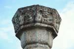 Close-up on the top of a column and its ornaments, Medirigiriya, Sri Lanka Ceylon.