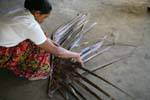 Coconut palm braiding demonstration, Nalanda, Sri Lanka Ceylon.