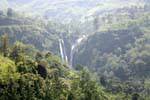 View of misty waterfall Ramboda, Sri Lanka Ceylon.