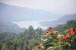 View of the Kotmale Reservoir, Tea Road, Nuwara Eliya, Sri Lanka Ceylon.