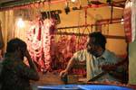 At the butcher at the market in Nuwara Eliya, Sri Lanka Ceylon.