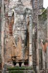 Brick Buddha without head Lankatilaka sanctuary Alahana Parivena, Polonnaruwa, Sri Lanka Ceylon.