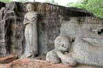 Great Buddha lying and standing Buddha, Gal Vihara, Polonnaruwa, Sri Lanka Ceylon.