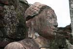 Close-up on the profile of one of the statues of Hatadage, Polonnaruwa, Sri Lanka Ceylon.