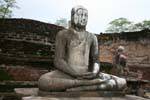 Buddha sitting in the lotus position, Vatadage, Polonnaruwa, Sri Lanka Ceylon.
