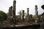 Waste columns and small stupa in Dalada Maluva, Polonnaruwa, Sri Lanka Ceylon.