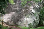 Steps cut into the rock for access to the base of the mountain, Sigiriya, Sri Lanka Ceylon.