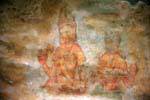 Fresco partially offset the Sigiri wall, Sigiriya, Sri Lanka Ceylon.