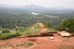 Panorama of the massive peak of Adam, Sigiriya Mount, Sri Lanka Ceylon.