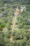 The gardens of Sigiriya seen from the top of the rock, Sri Lanka Ceylon.