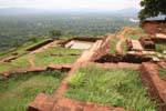 View the ruins of ancient buildings and pool, Sigiriya, Sri Lanka Ceylon.