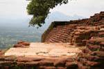 Remains of the walls of the palace red brick Sigiriya, Sri Lanka Ceylon.