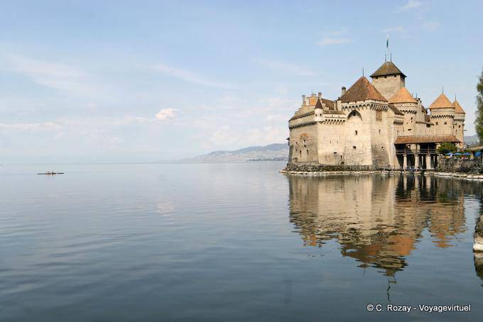 Mirror Lake Geneva Chillon Castle - Switzerland