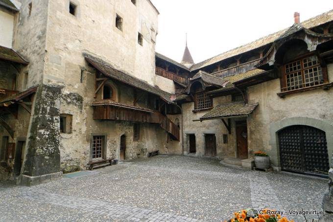 Entrance courtyard, Chillon Castle - Switzerland