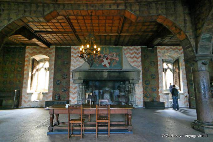 Fireplace, Salle du Chatelain, Chillon Castle - Switzerland