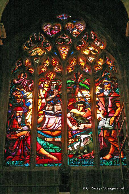 Stained glass window of the Notre-Dame de Lausanne - Switzerland