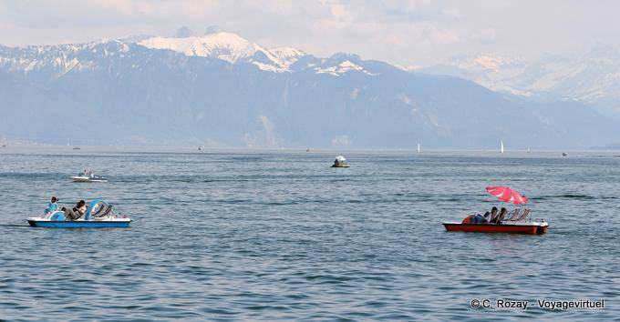 Pedalos on the lake, Ouchy - Switzerland