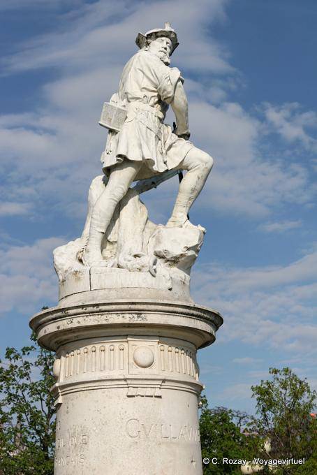 Front view William Tell statue on montbenon, Lausanne - Switzerland