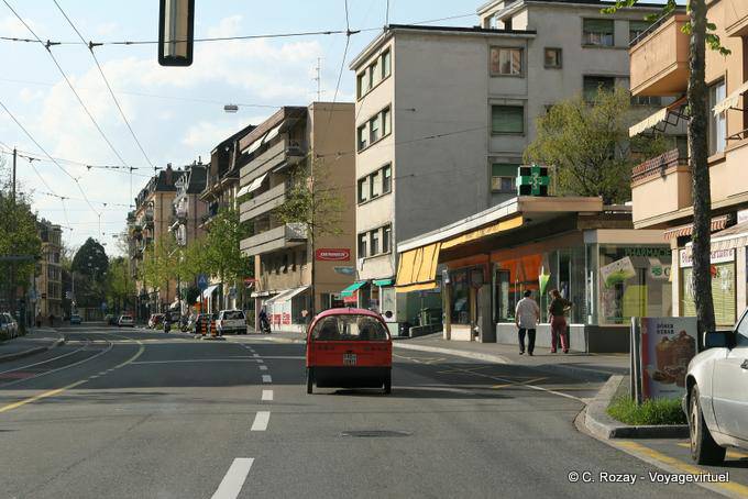 Pedal car on a street in Lausanne - Switzerland