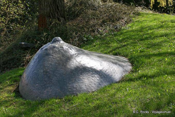 Sculpture of Caesar, in the grass, Gianadda Foundation, Martigny - Switzerland
