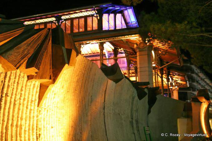 The Wall of Jaquier and halls night, Montreux - Switzerland