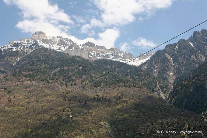 Mountainous landscape to Evionnaz - Switzerland