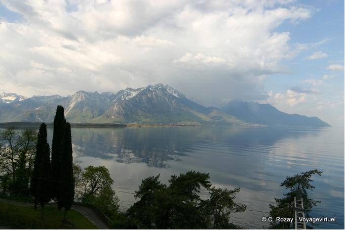 Lake Geneva facing Villeneuve Le Bouveret - Switzerland
