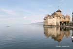 Mirror Lake Geneva Chillon Castle, Switzerland.