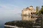 View of Chillon Castle Site, Switzerland.