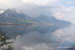 Clouds being reflected in Lake Geneva, Switzerland.