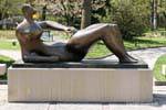 Overview of Reclining figure, Henry Moore, Gianadda Foundation, Martigny, Switzerland.