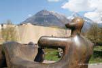 Rear Reclining Figure bronze sculptor Henry Moore, Martigny, Gianadda foundation, Switzerland.