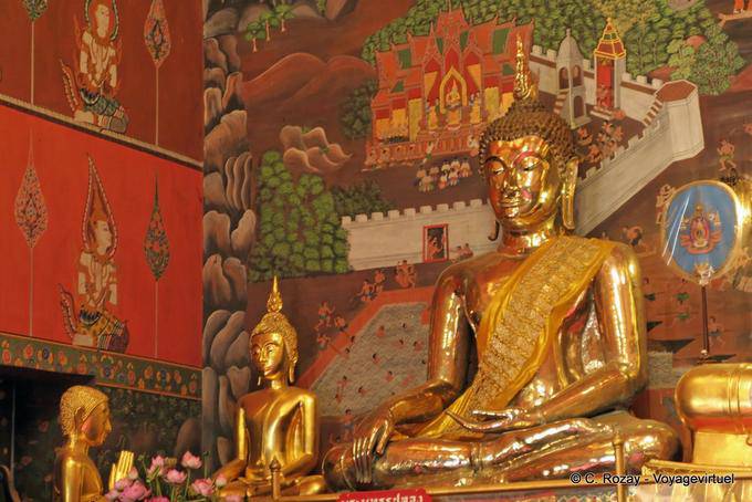 Castle painted Wat Choeng Phanan, Ayutthaya - Thailand