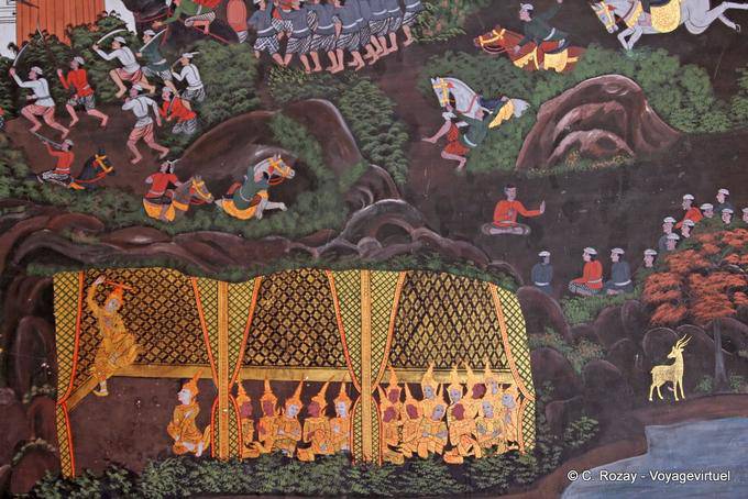 Mural, Wat Choeng Phanan, Ayutthaya - Thailand