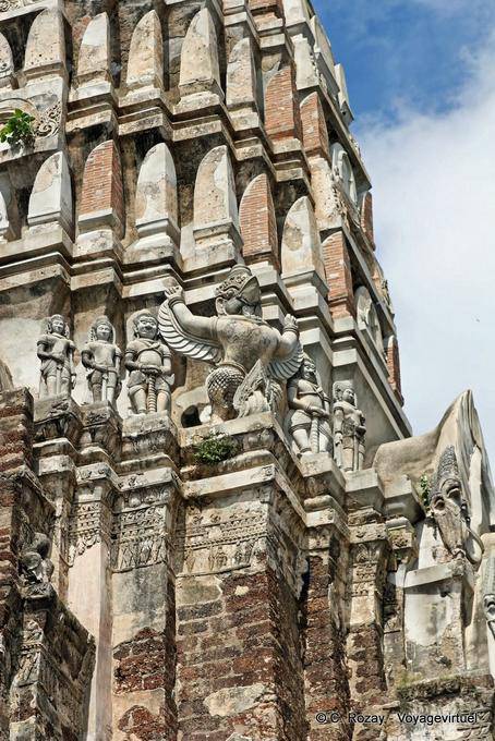 Garudas on prang, Wat Raj Burana, Ayutthaya - Thailand