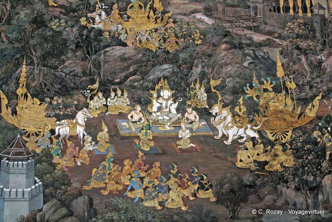 Set of murals, Wat Pho, Bangkok - Thailand