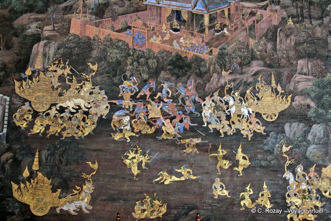 Mural, Wat Pho (Wat Phra Chettuphon), Bangkok - Thailand