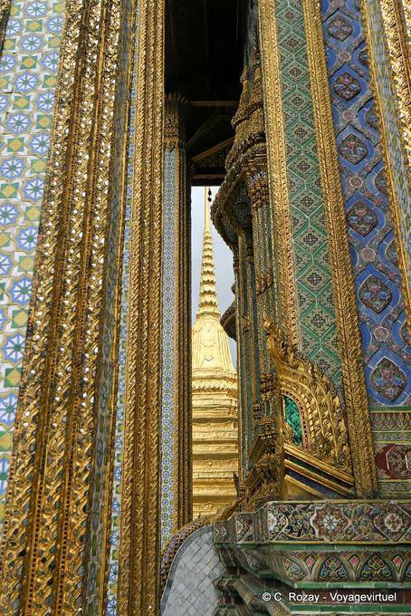 Detail of the ornate decoration, Wat Phra Kaew, Bangkok - Thailand