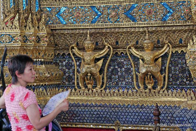 Magnificence of the decoration of Temple of the Emerald Buddha, Wat Phra Kaew, Bangkok - Thailand