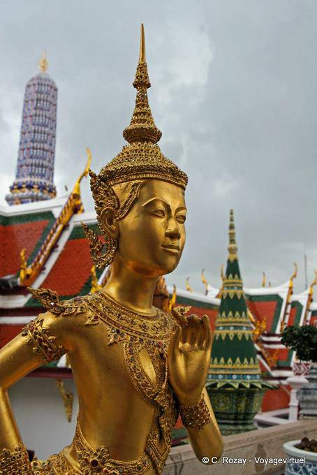 Rear view of the Chapel of the Gandhara Buddha, Wat Phra Kaew, Bangkok - Thailand