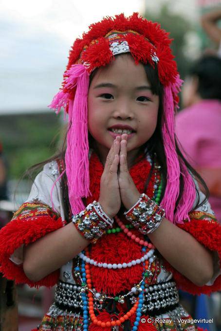 Little girl in traditional costume, Chiang Mai - Thailand