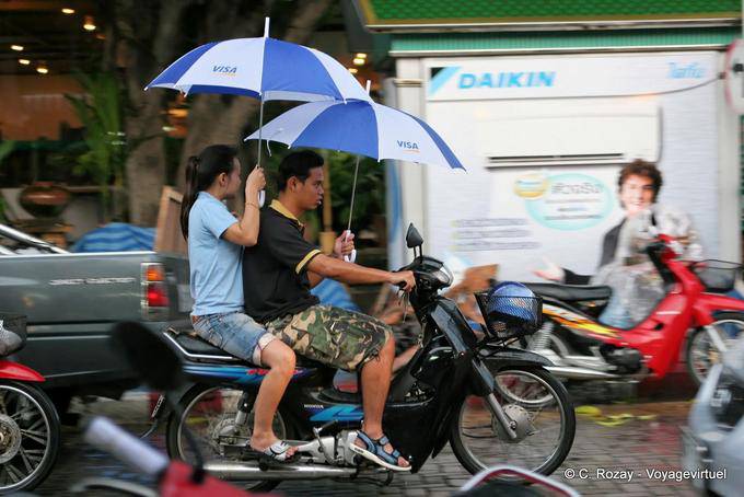 Umbrellas motorcycle, Chiang Mai - Thailand