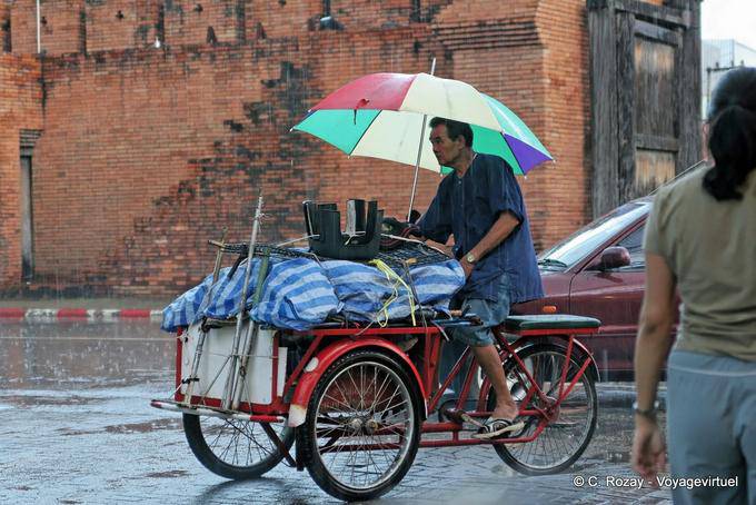 Scooter and umbrella, Chiang Mai - Thailand