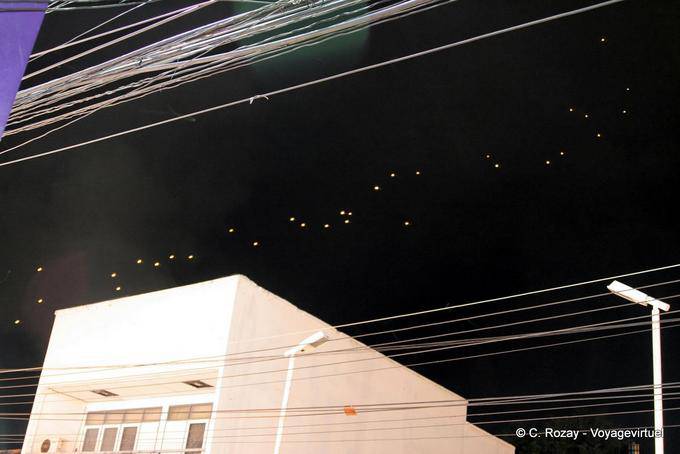 Parade of sky lanterns in the sky, Chiang Mai - Thailand
