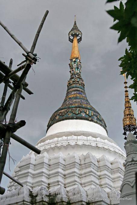 Decoration of chedi of Wat Suan Dok, Chiang Mai Temple - Thailand
