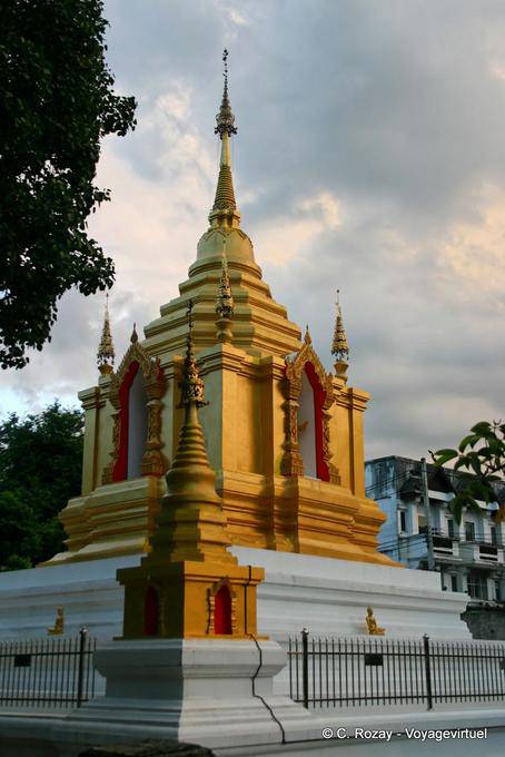 Square-based chedi, Suan Dok, Chiang Mai Temple - Thailand